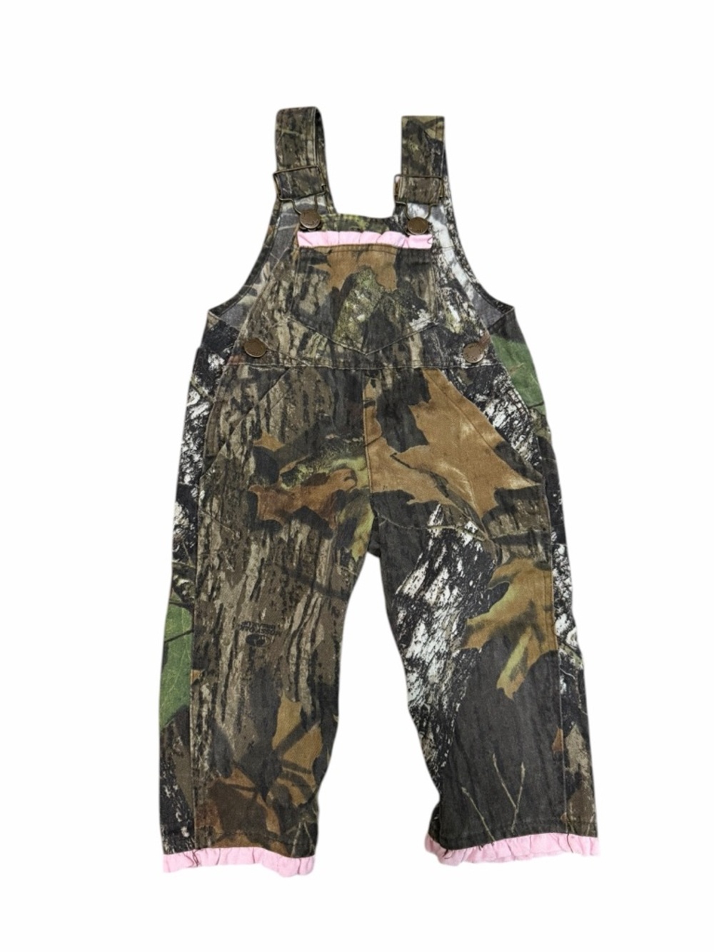 Vtg Mossy Oak Camo Jordan Lee‎ Originals Pink Ruffle Overalls  | Size 6M